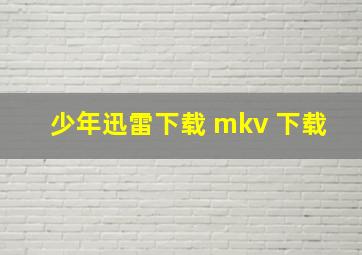 少年迅雷下载 mkv 下载